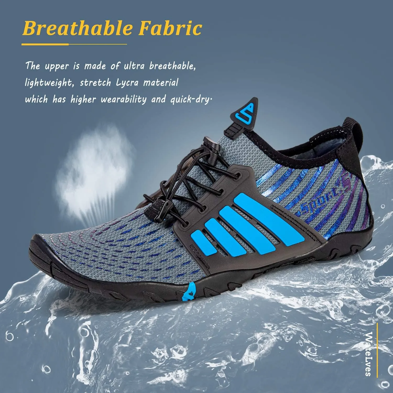 WateLves Water Shoes Mens Womens Beach Swim Shoes Quick-Dry Aqua Socks Pool Shoes for Surf Yoga Water Aerobics