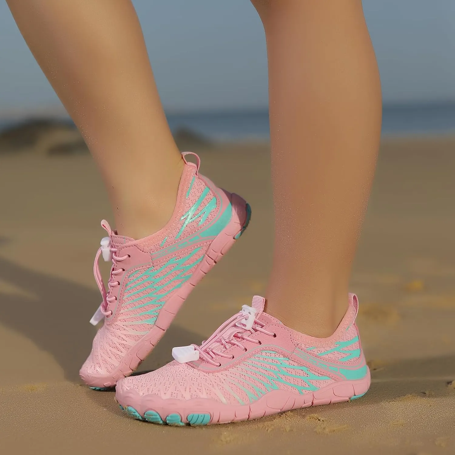 Water Shoes for Kids Boys Girls Aqua Barefoot Shoes with Wide Toe Box, Quick Dry & Non-Slip Breathable Walking Sneakers for Beach Pool Swim Sports Hiking