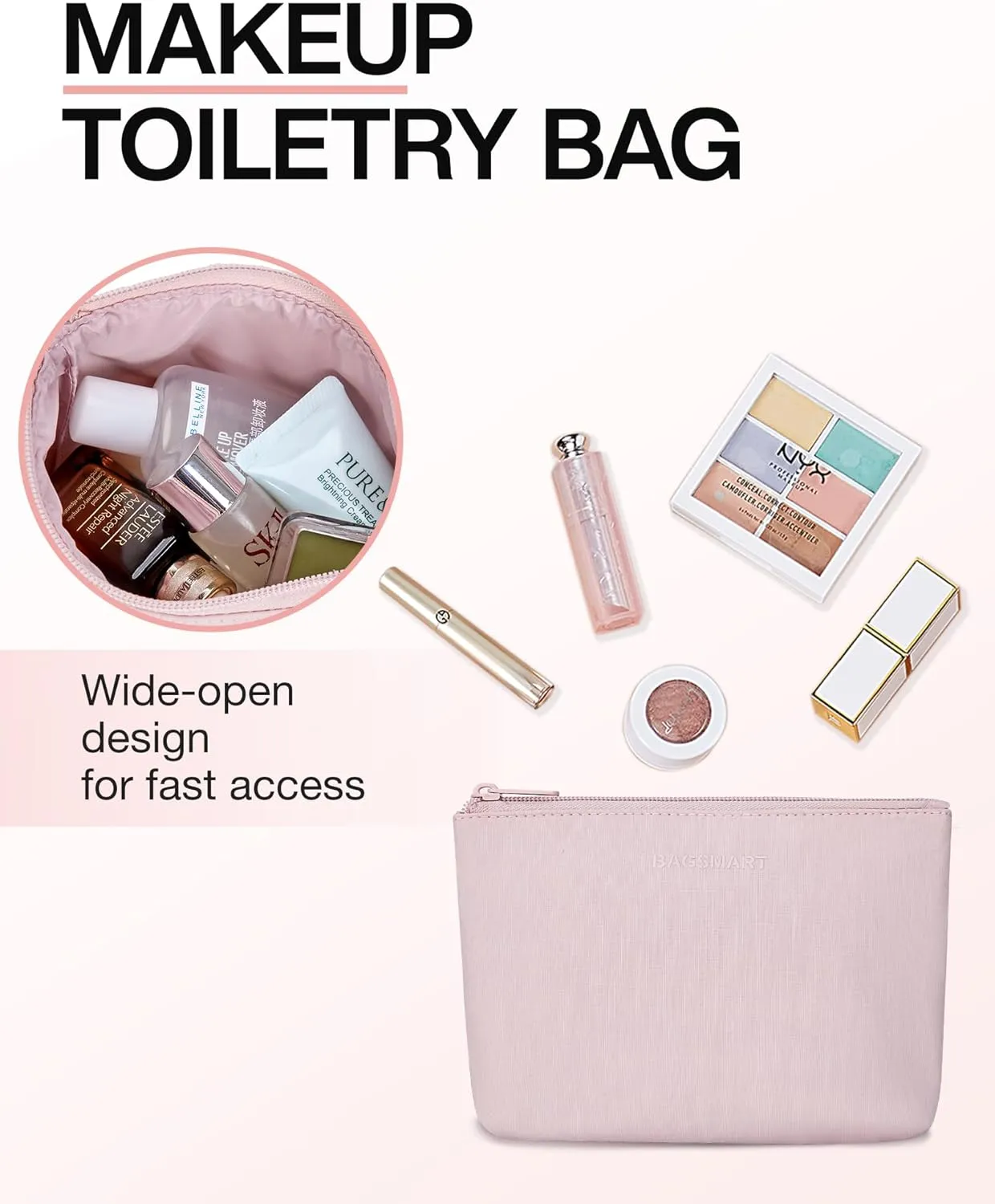 Weekender Bags for Women, BAGSMART Travel Duffel Bags with Shoe Compartment,Personal Item Travel Bag for Airlines, Carry on Overnight Tote Bag with Toiletry Bag (Pink)