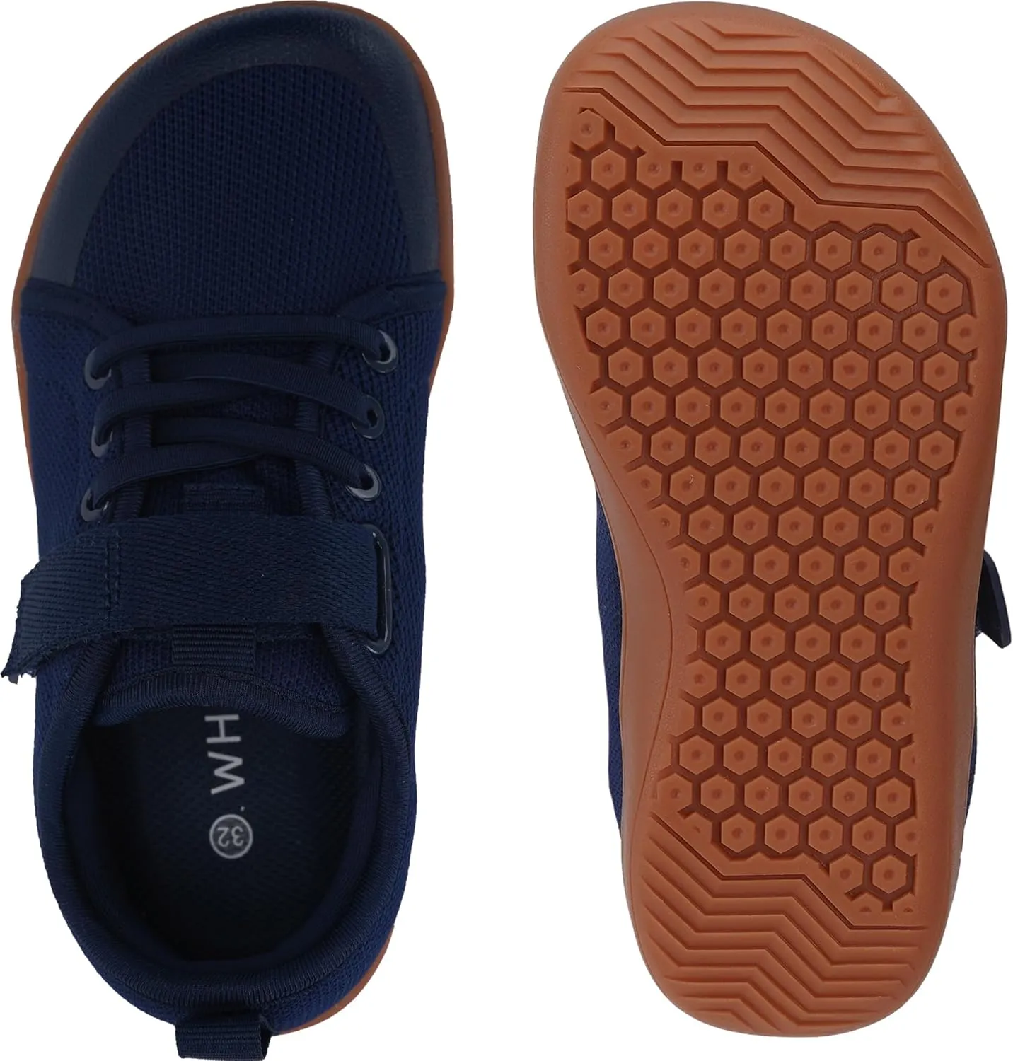 WHITIN Little/Big Kid Barefoot Shoes | Boys/Girls Lace-up Minimalist Sneakers | Wide Toe Box | Natural Flexible Fit
