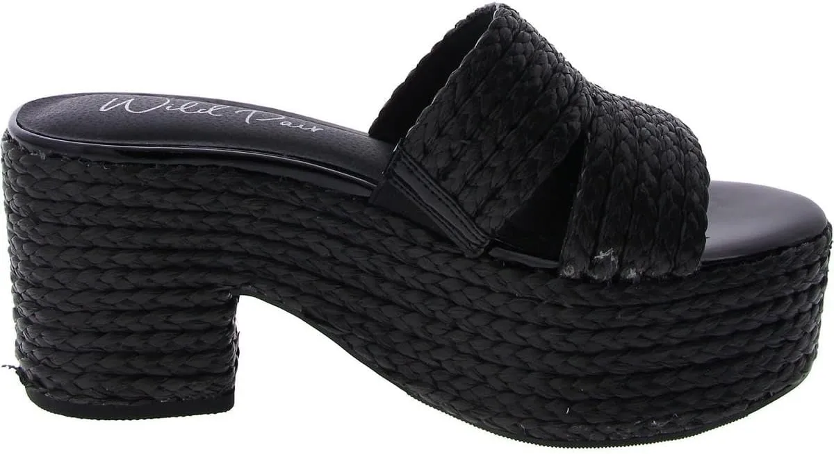 Wild Pair Womens Niftyy Heeled Slip-On Espadrilles