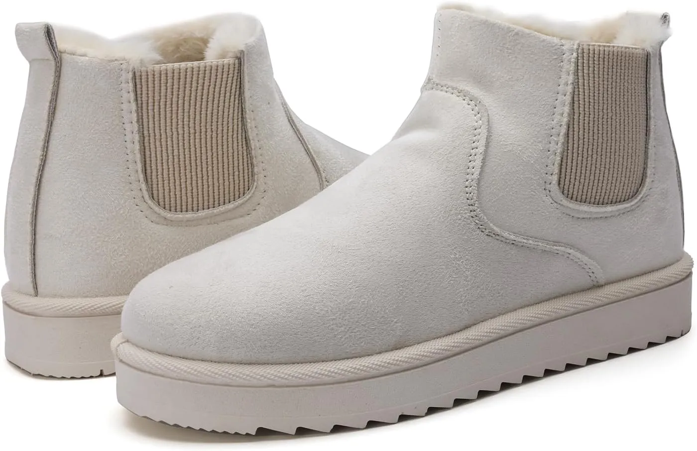 Womens Ankle Boots Warm Fur Lining Waterproof Outdoor Slip-on Winter Snow Booties