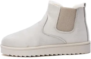 Womens Ankle Boots Warm Fur Lining Waterproof Outdoor Slip-on Winter Snow Booties