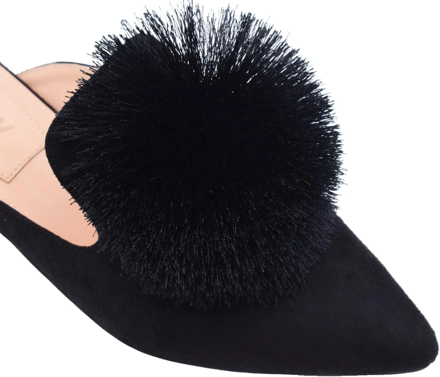 Women's Backless Comfort Slip On Loafers Flats Cute Pom Pom Mule Slippers Casual Shoes