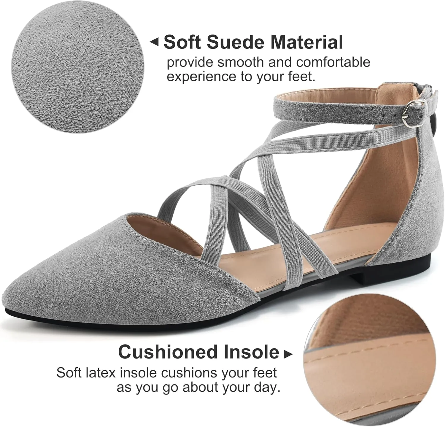 Womens Ballet Flats for Wedding : Comfortable Dress Work Flat for 2025 - Ladies Dressy Zipper Walking Shoes