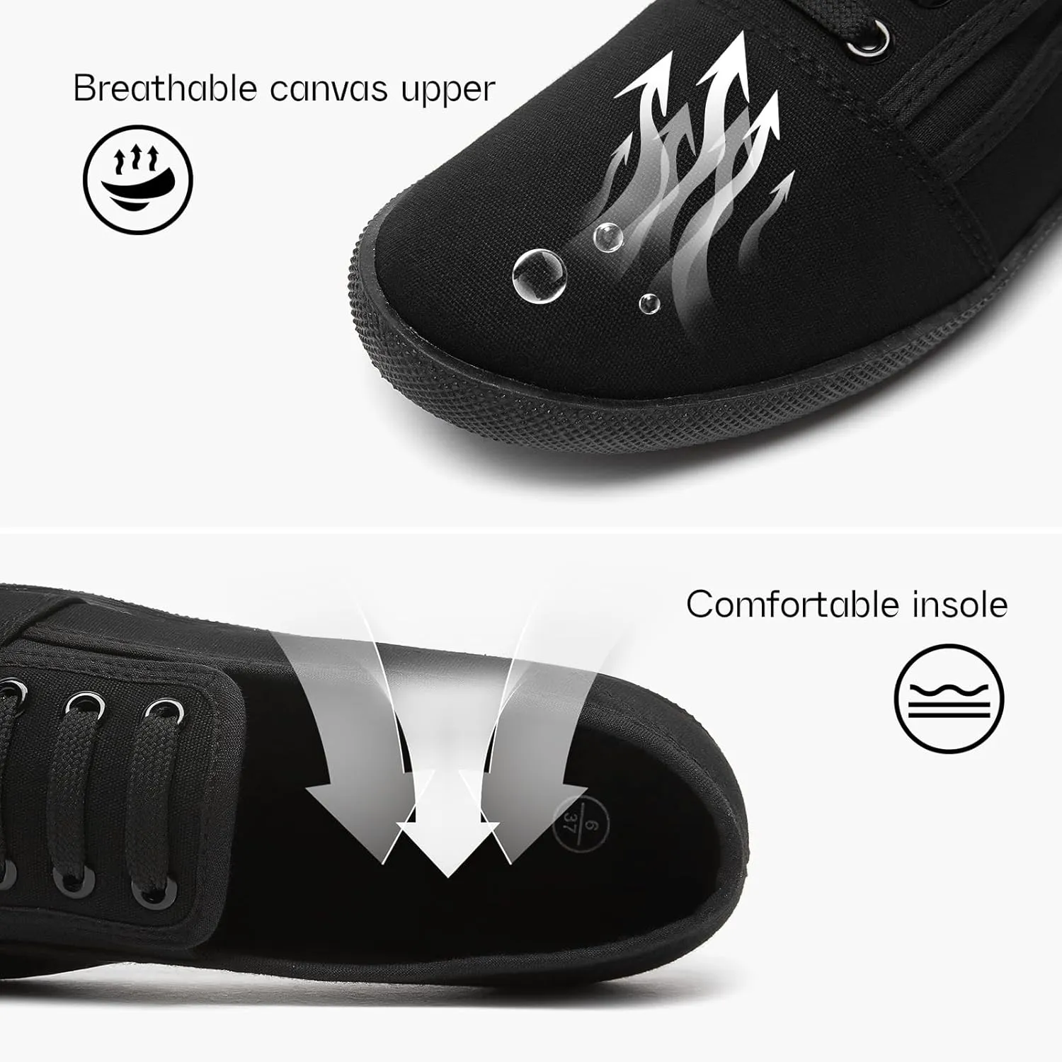 Women's Canvas Slip on Sneakers Casual Slip on Walking Shoes Womens Tennis Shoes Flat Dress Shoes Non Slip Work Shoes