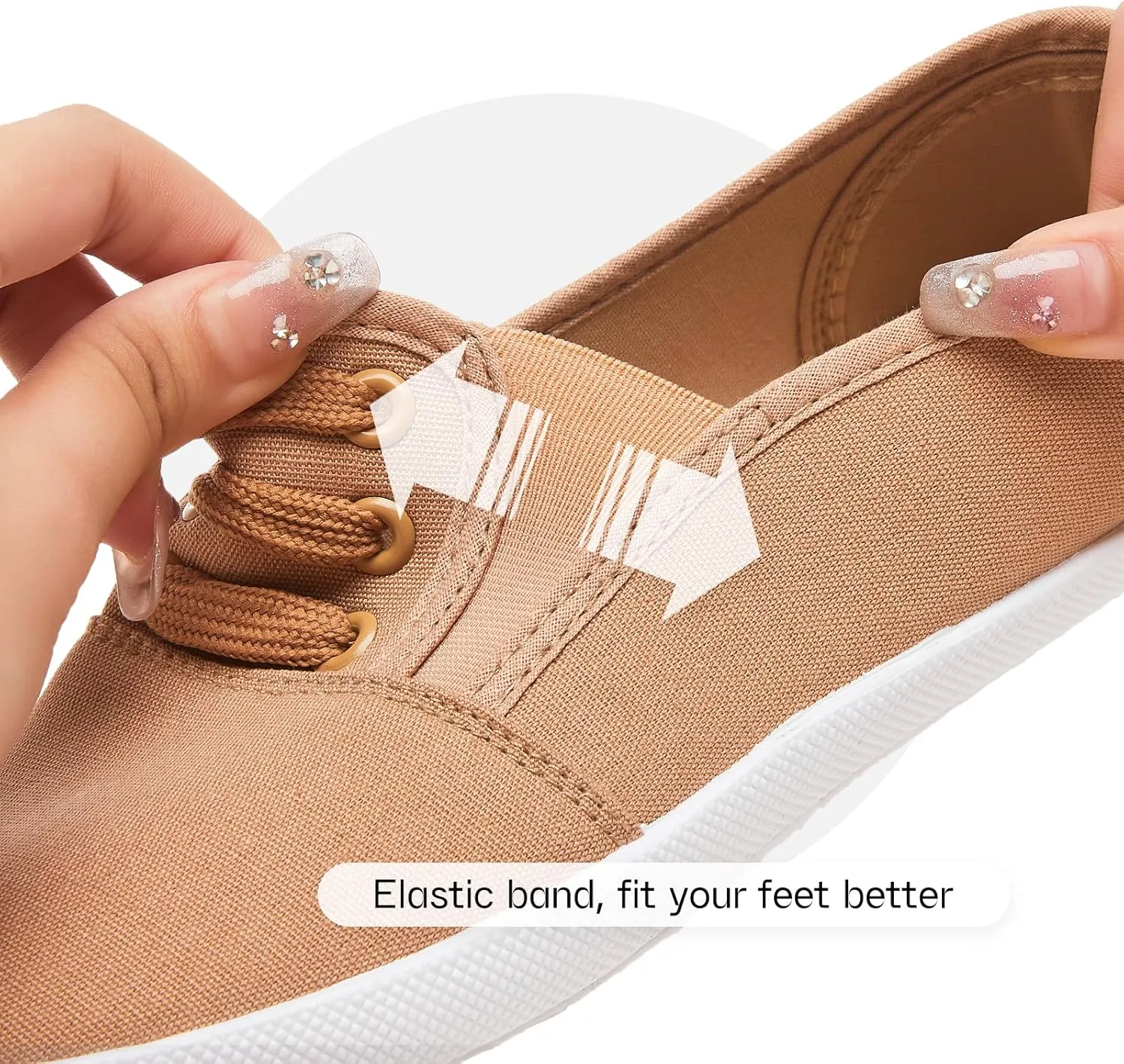 Women's Canvas Slip on Sneakers Casual Slip on Walking Shoes Womens Tennis Shoes Flat Dress Shoes Non Slip Work Shoes