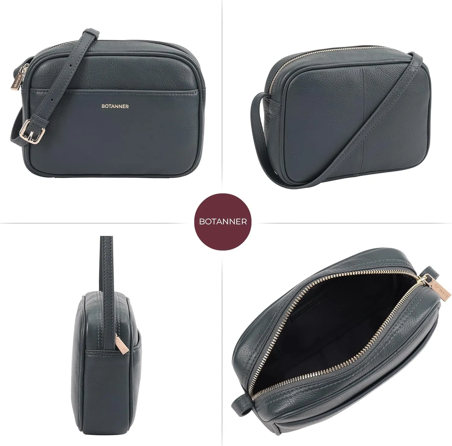 Women's Elegant Genuine Leather Crossbody Bag - Versatile Design, Adjustable Strap, Top Zip Closer, Light & Chic