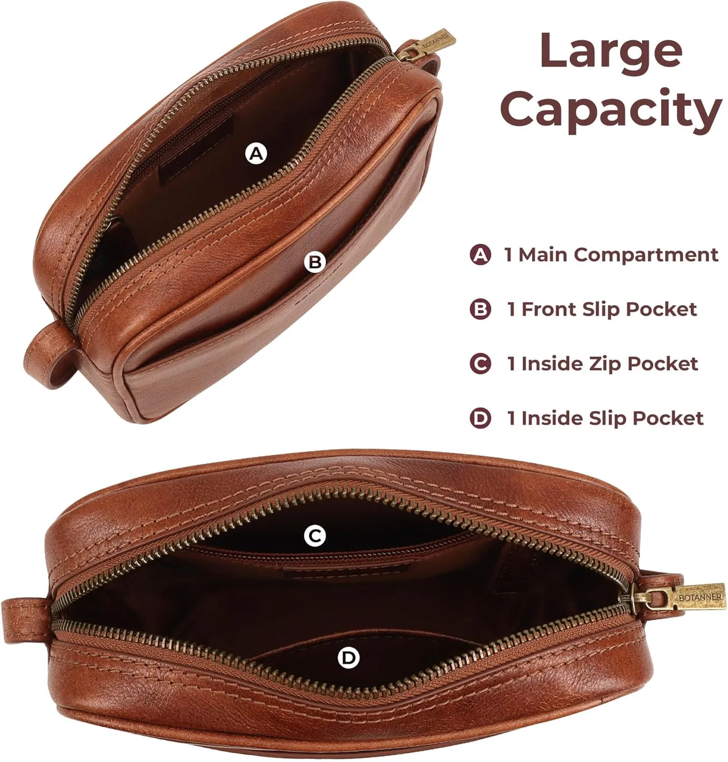 Women's Elegant Genuine Leather Crossbody Bag - Versatile Design, Adjustable Strap, Top Zip Closer, Light & Chic