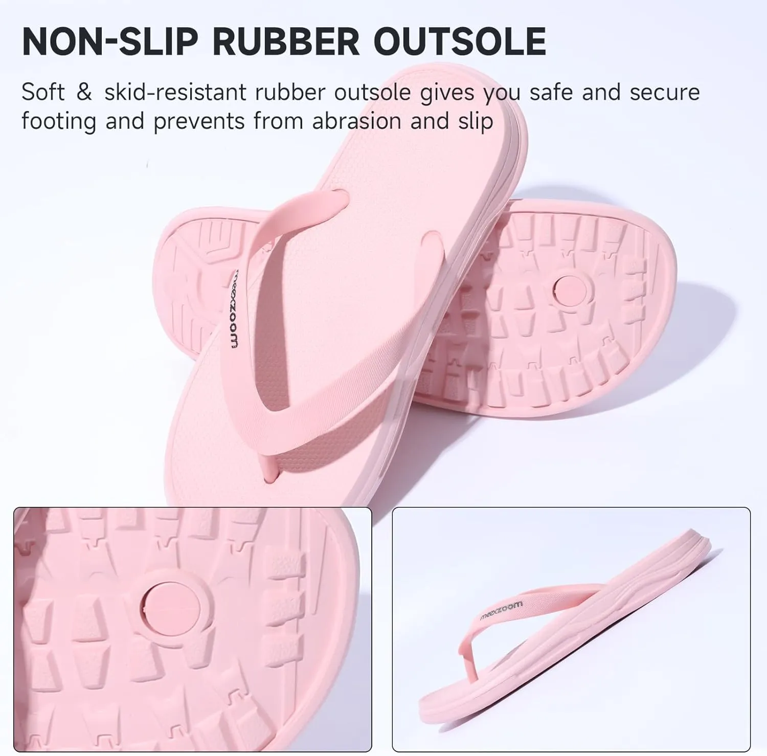 Womens Flip Flops Comfortable Cushion Slip On Beach Thong Sandals for Women Non-Slip