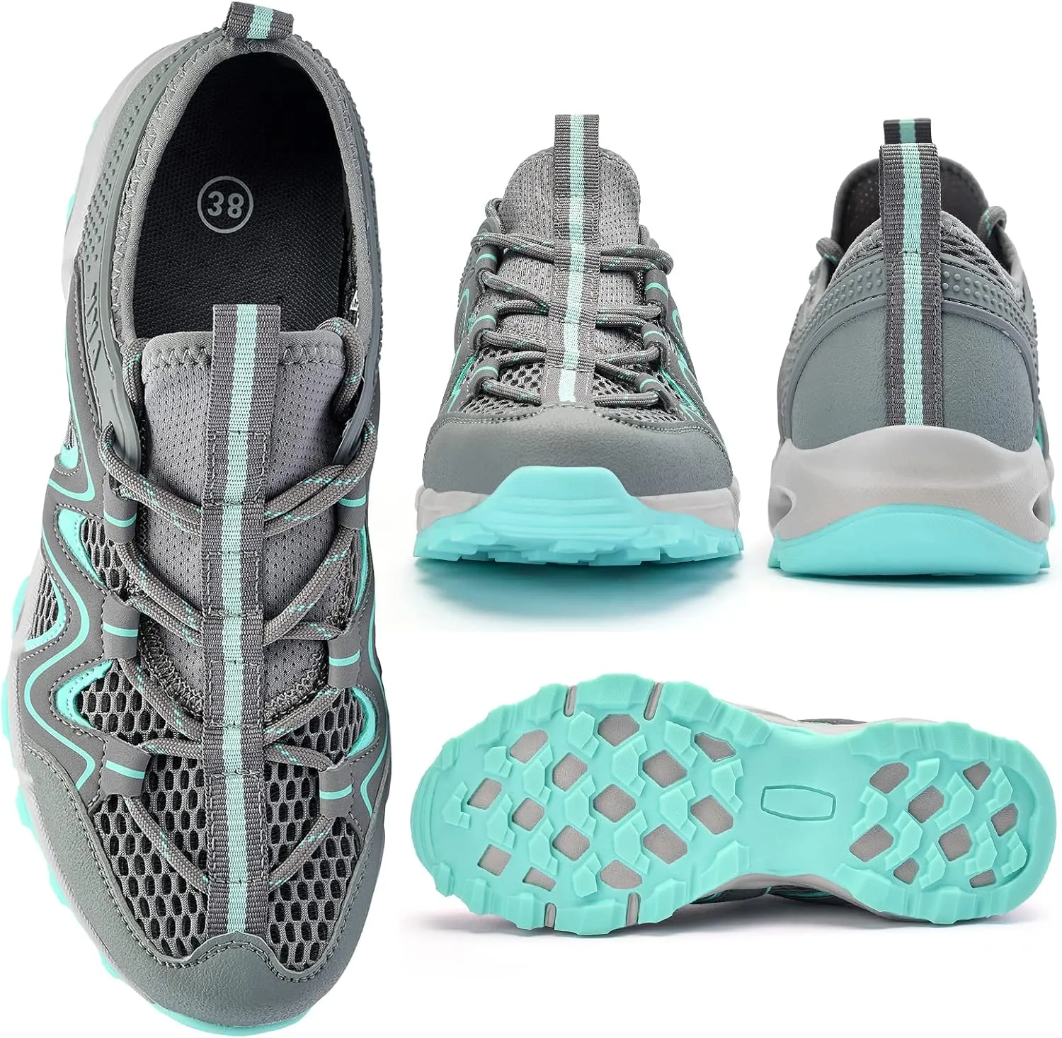 Womens Hiking Water Shoes - Multi-Purpose Quick Dry Sneakers Non Slip & Lightweight & Breathable for Outdoor Sport Travel Walking Tour Swim Beach