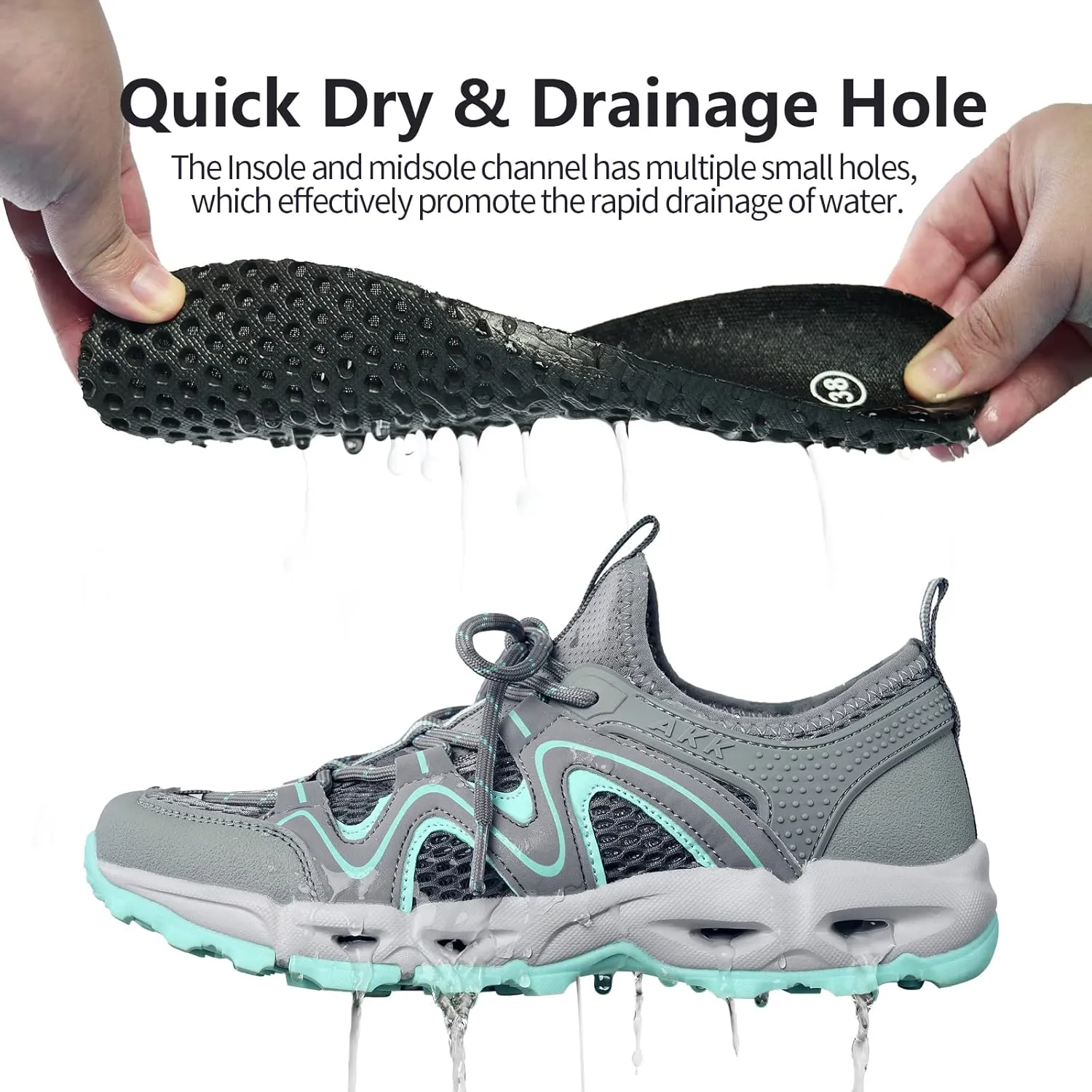 Womens Hiking Water Shoes - Multi-Purpose Quick Dry Sneakers Non Slip & Lightweight & Breathable for Outdoor Sport Travel Walking Tour Swim Beach