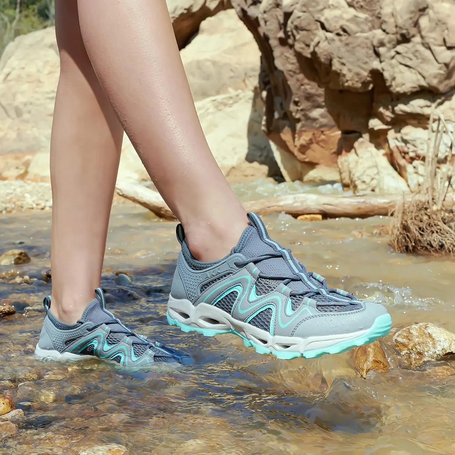 Womens Hiking Water Shoes - Multi-Purpose Quick Dry Sneakers Non Slip & Lightweight & Breathable for Outdoor Sport Travel Walking Tour Swim Beach