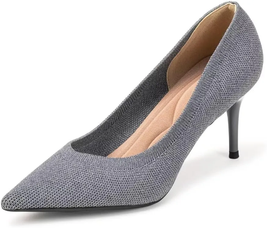 Women's Pumps Pointed Toe Kitten Heel Slip On Dressy Casual Shoes