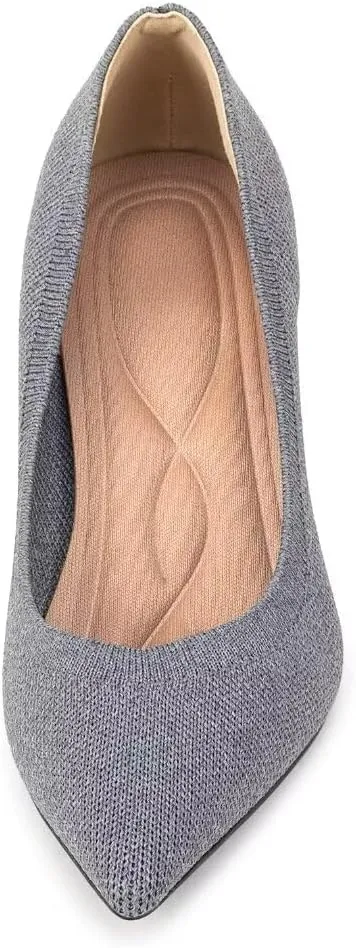 Women's Pumps Pointed Toe Kitten Heel Slip On Dressy Casual Shoes
