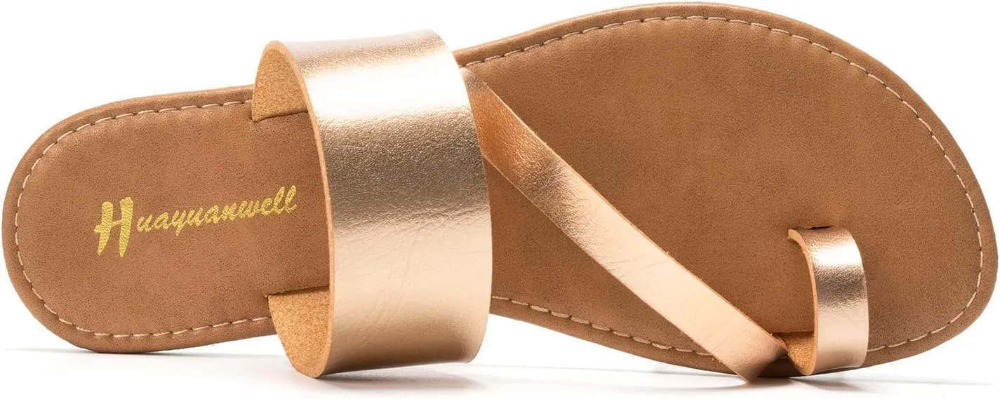 Women's Slide Sandals Slip On Flat Flip Flop Thong Casual Summer