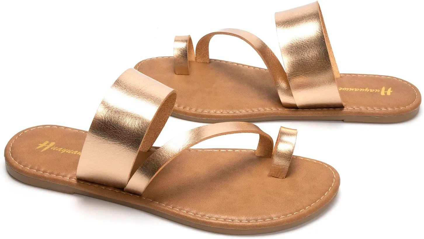 Women's Slide Sandals Slip On Flat Flip Flop Thong Casual Summer