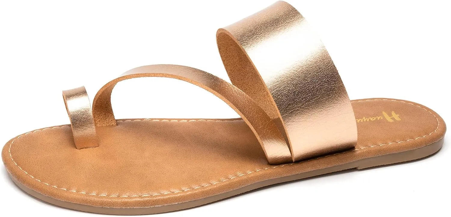 Women's Slide Sandals Slip On Flat Flip Flop Thong Casual Summer