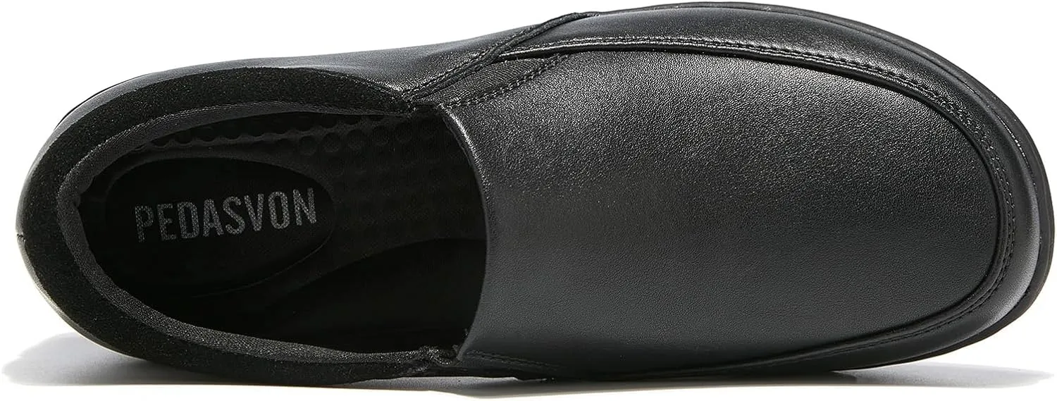 Women's Slip On Extra Wide Width Work Shoes Lightweight Slip Resistant Waterproof Food Service Comfortable Nurse Shoes