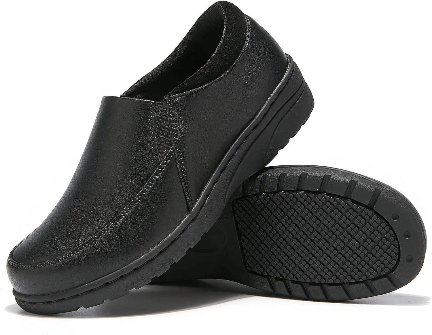 Women's Slip On Extra Wide Width Work Shoes Lightweight Slip Resistant Waterproof Food Service Comfortable Nurse Shoes