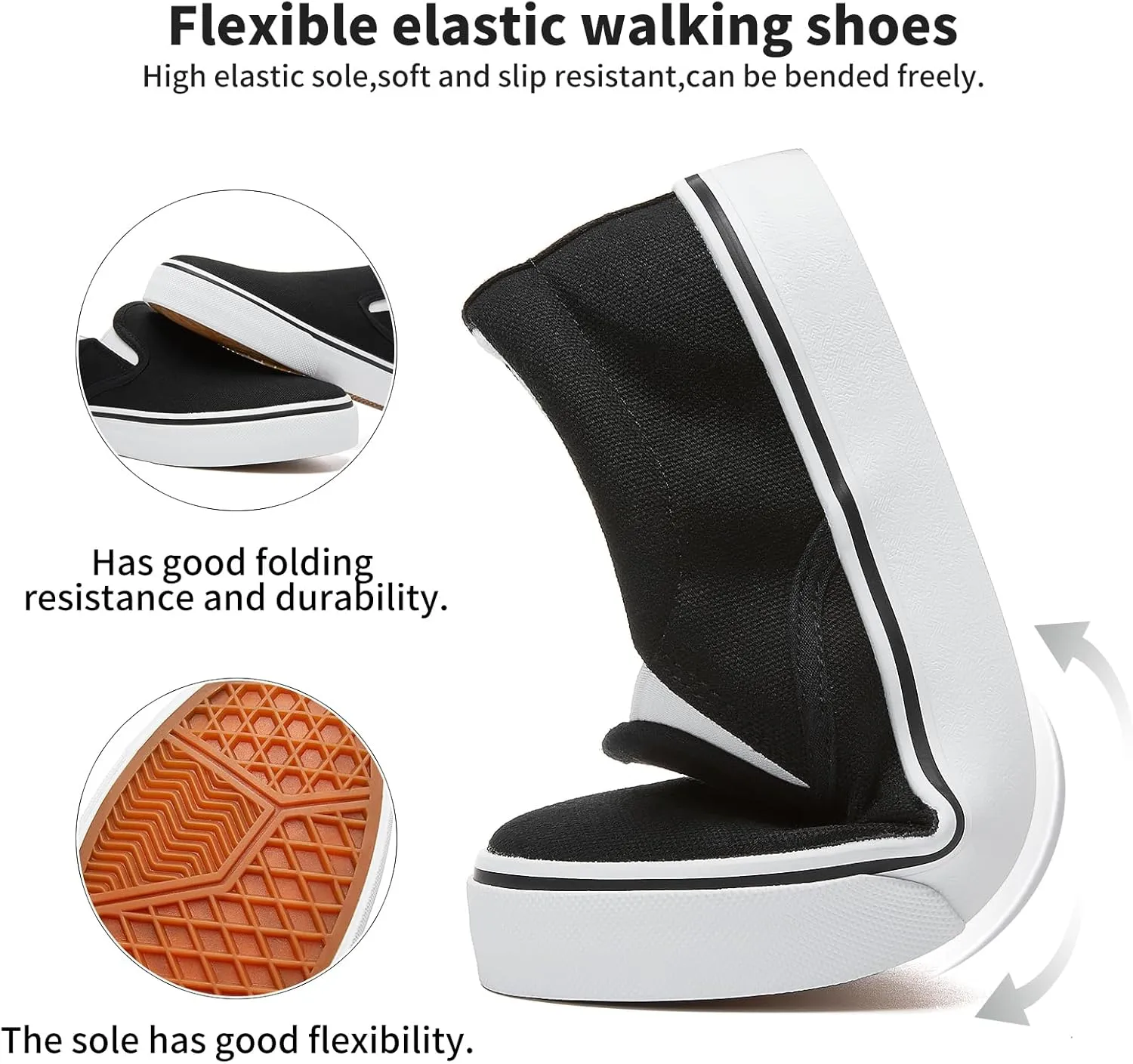 Women's Slip on Shoes Canvas Sneakers Loafers Non Slip Shoes Low Top Casual Shoes