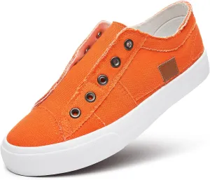 Women's Slip on Shoes Non Slip Fashion Canvas Sneakers Low Top Casual Shoes