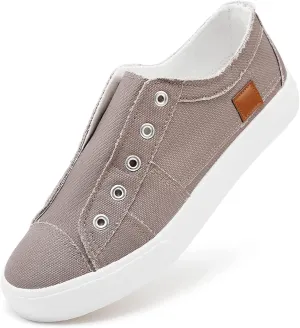 Women's Slip on Shoes Non Slip Fashion Canvas Sneakers Low Top Casual Shoes