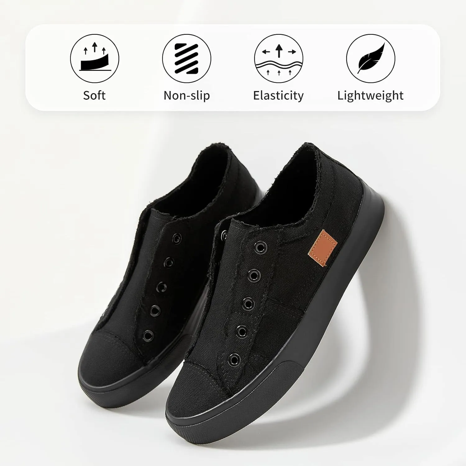 Women's Slip on Shoes Non Slip Fashion Canvas Sneakers Low Top Casual Shoes