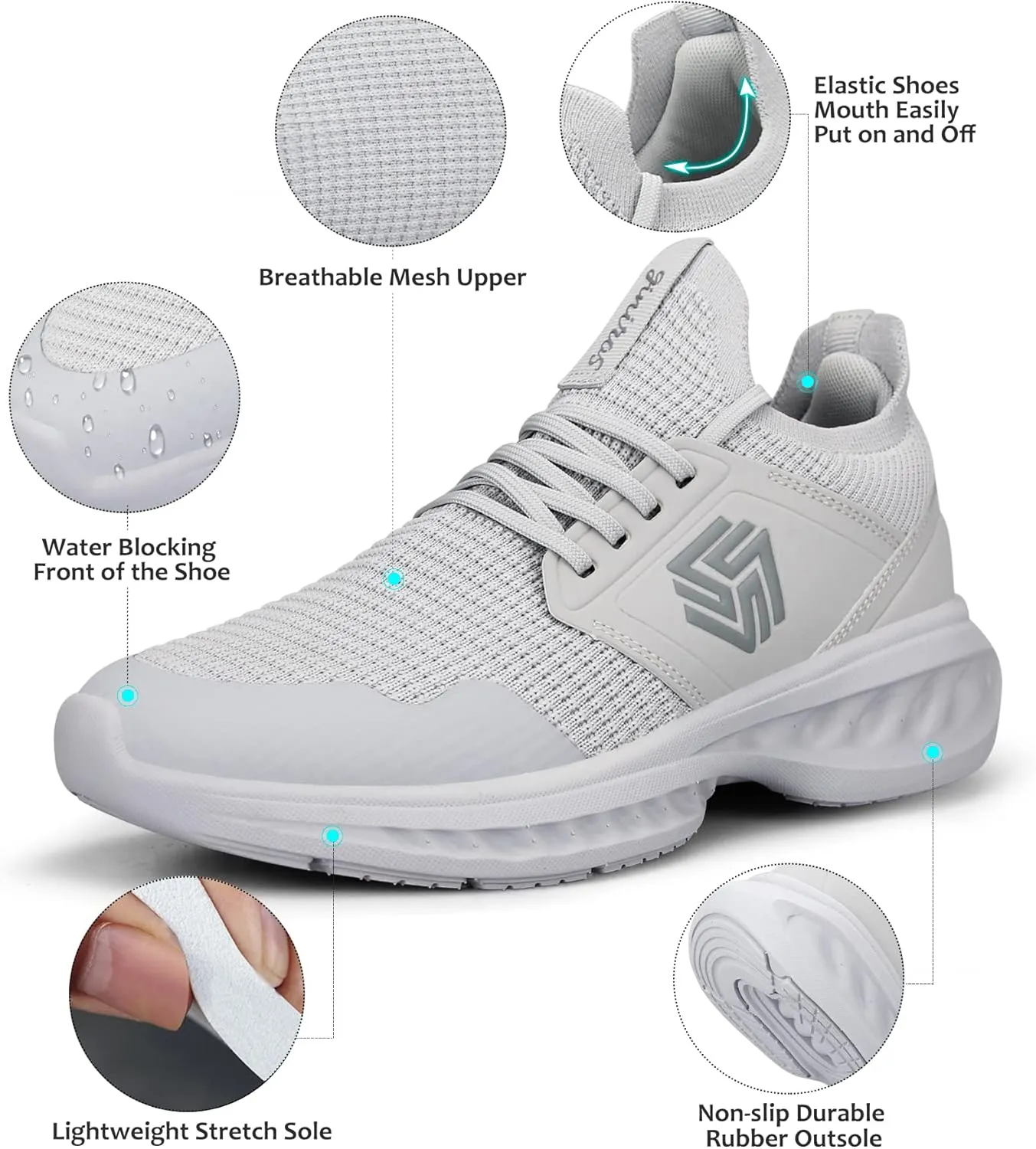 Womens Slip On Walking Shoes Non Slip Running Shoes Breathable Workout Shoes Lightweight Gym Sneakers