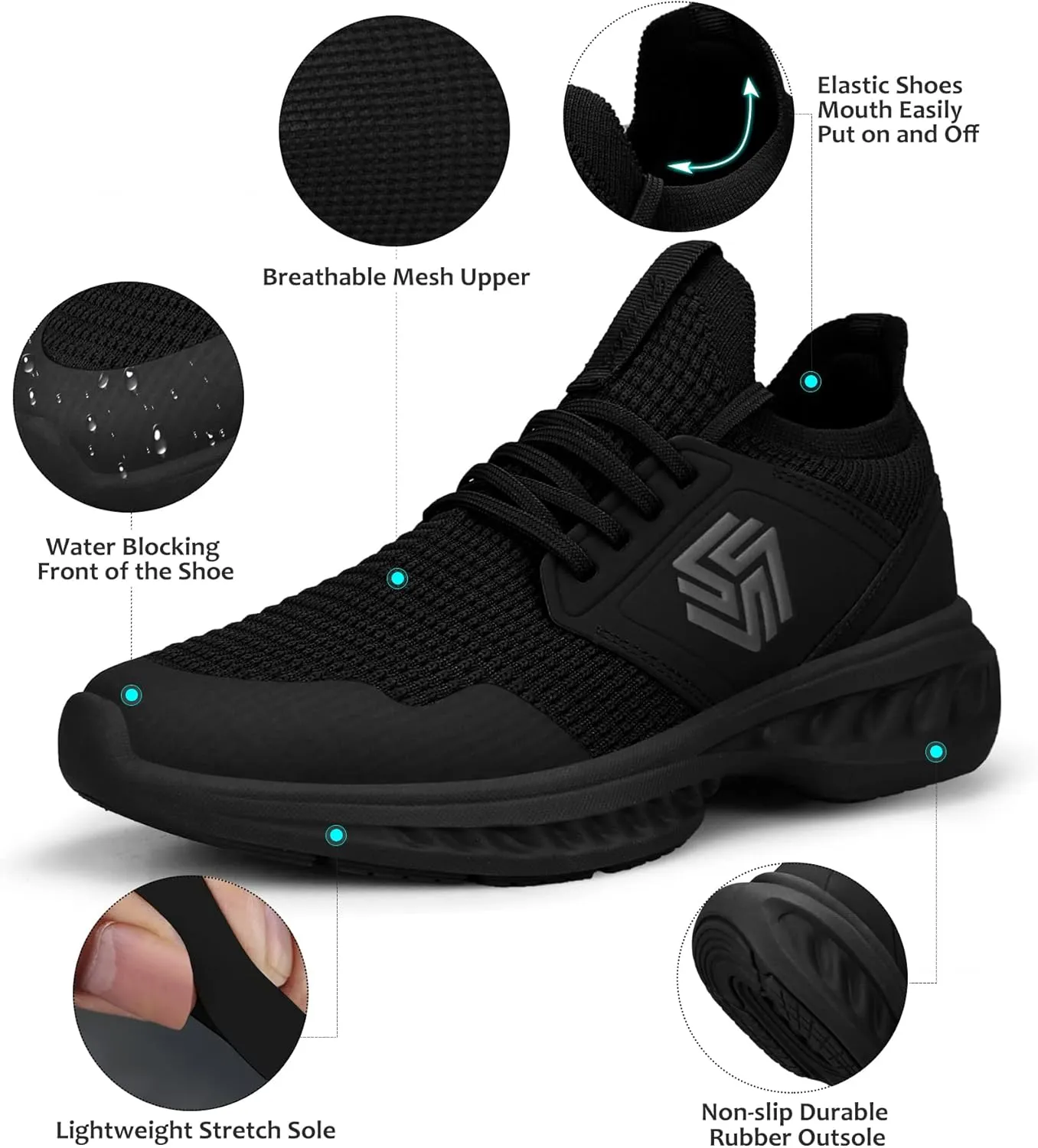 Womens Slip On Walking Shoes Non Slip Running Shoes Breathable Workout Shoes Lightweight Gym Sneakers