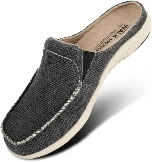 Womens Slippers with Arch Support, Walkhero House Slippers for Women with Suede Insole and Velvet Lining, Slip on Clog Indoor Outdoor House Shoes with Anti-Skid Rubber Sole