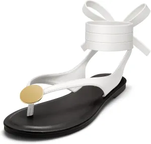 Women's Suede Flat Sandals with Metallic Accents Adjustable Strappy Flip Flops for Beach Vacation Casual Outings Cushioned Dressy Slides,MOLAZY-00