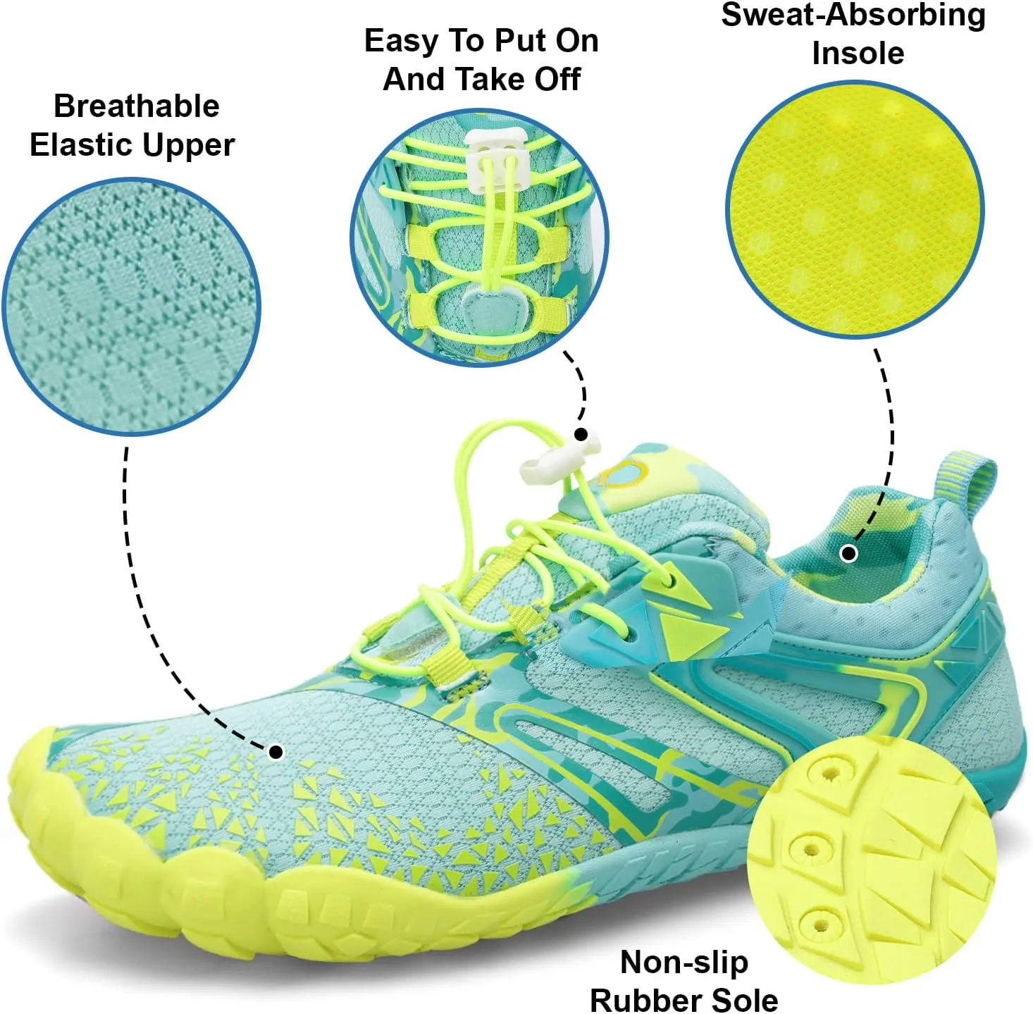 XIHALOOK Athletic Hiking Water Shoes Womens Mens Quick Dry Barefoot for Beach Walking Kayaking Surfing Training