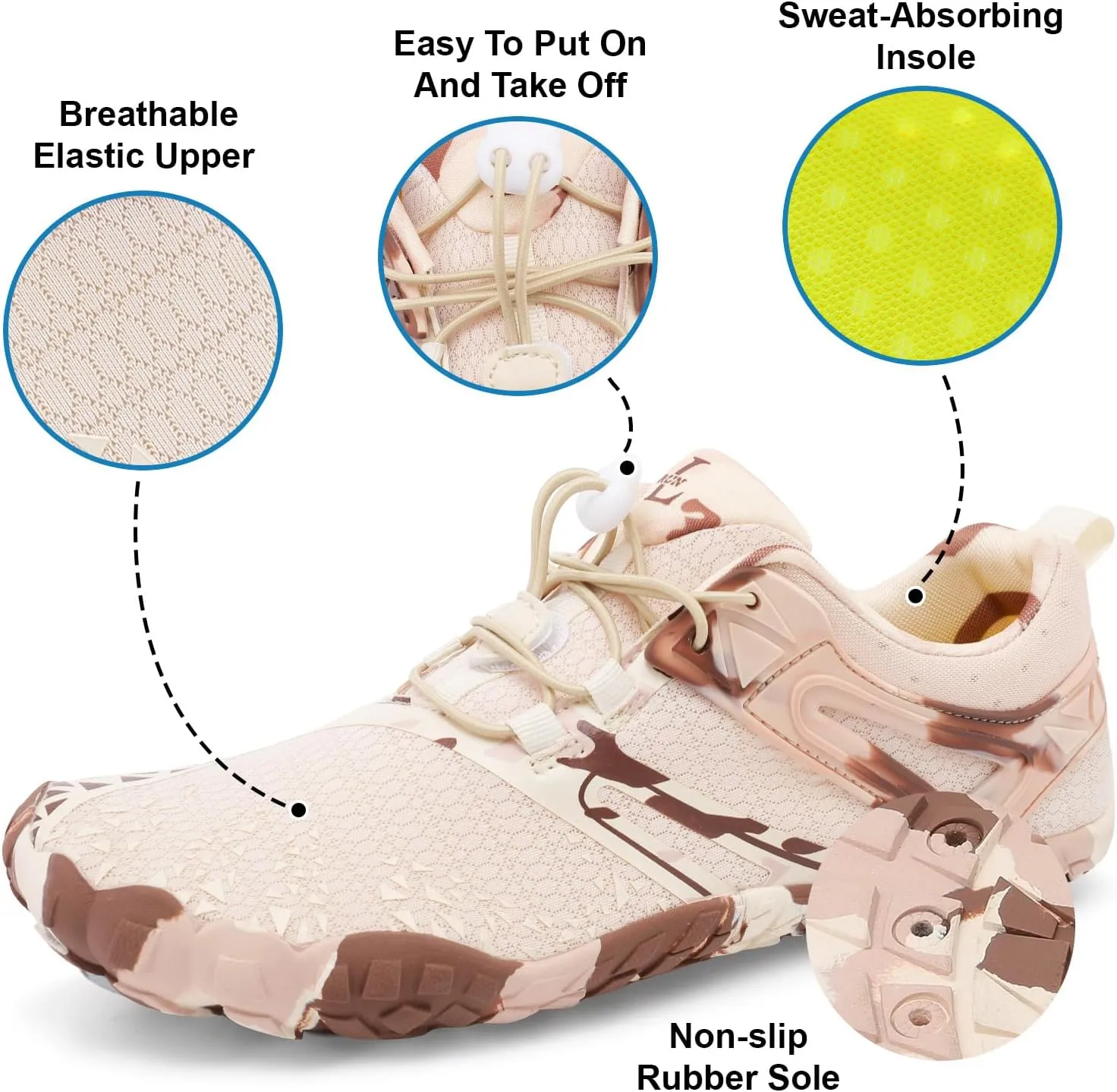 XIHALOOK Athletic Hiking Water Shoes Womens Mens Quick Dry Barefoot for Beach Walking Kayaking Surfing Training