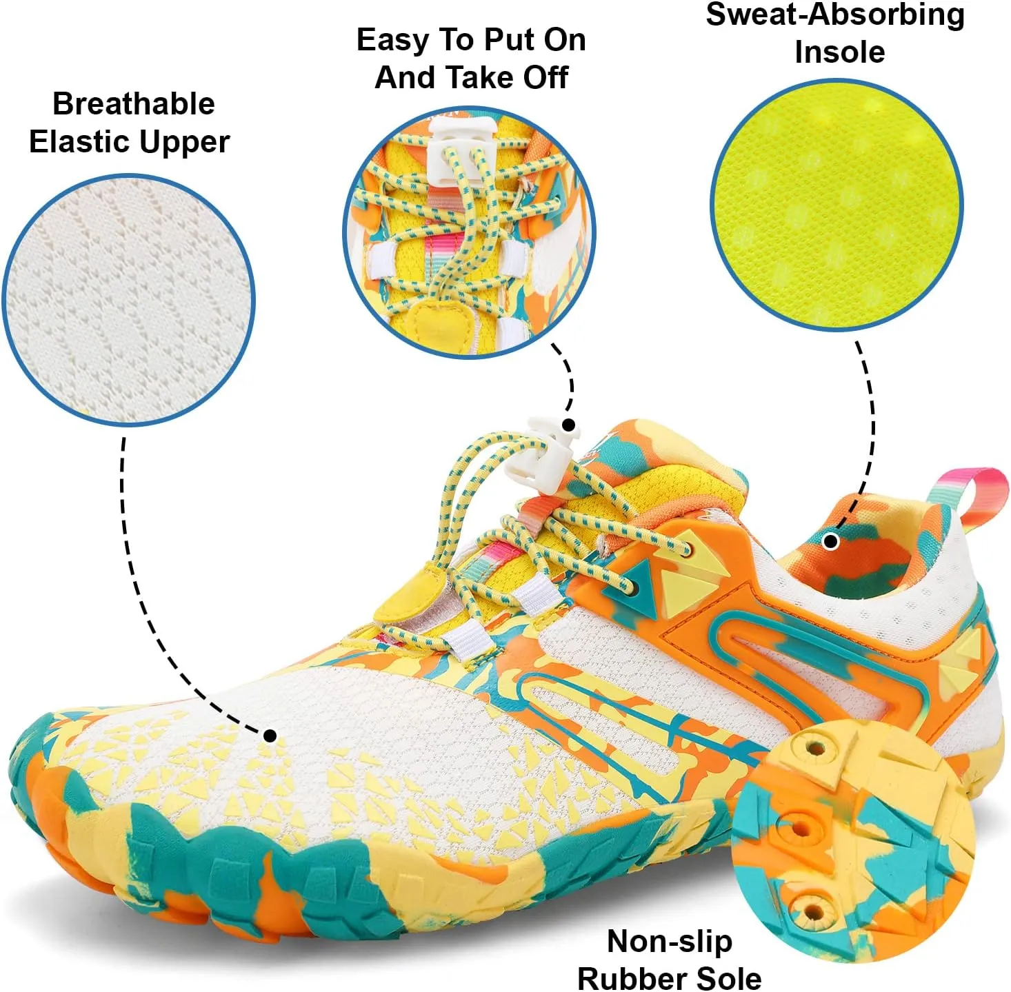 XIHALOOK Athletic Hiking Water Shoes Womens Mens Quick Dry Barefoot for Beach Walking Kayaking Surfing Training