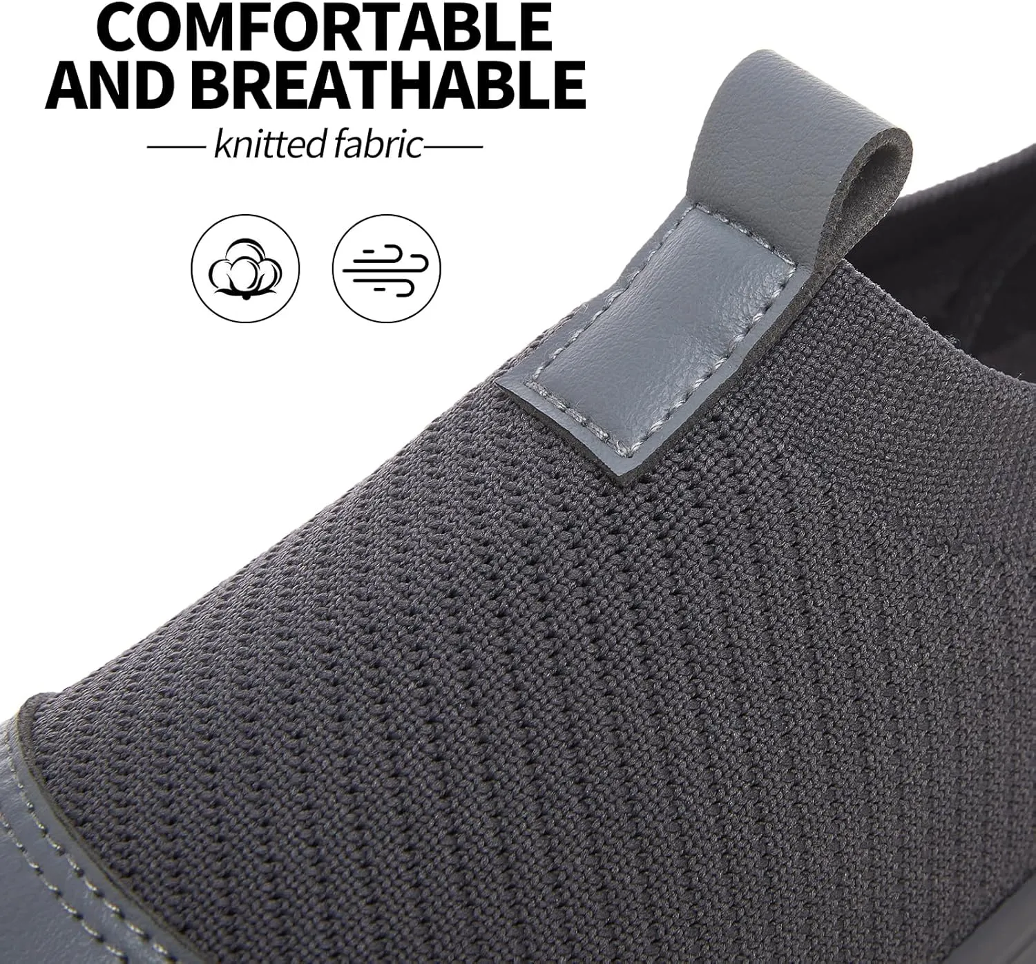XRH Women's White Slip On Sneakers,Non Slip Women Fashion Work Shoes,Low top Casual Shoes