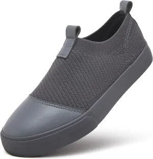 XRH Women's White Slip On Sneakers,Non Slip Women Fashion Work Shoes,Low top Casual Shoes