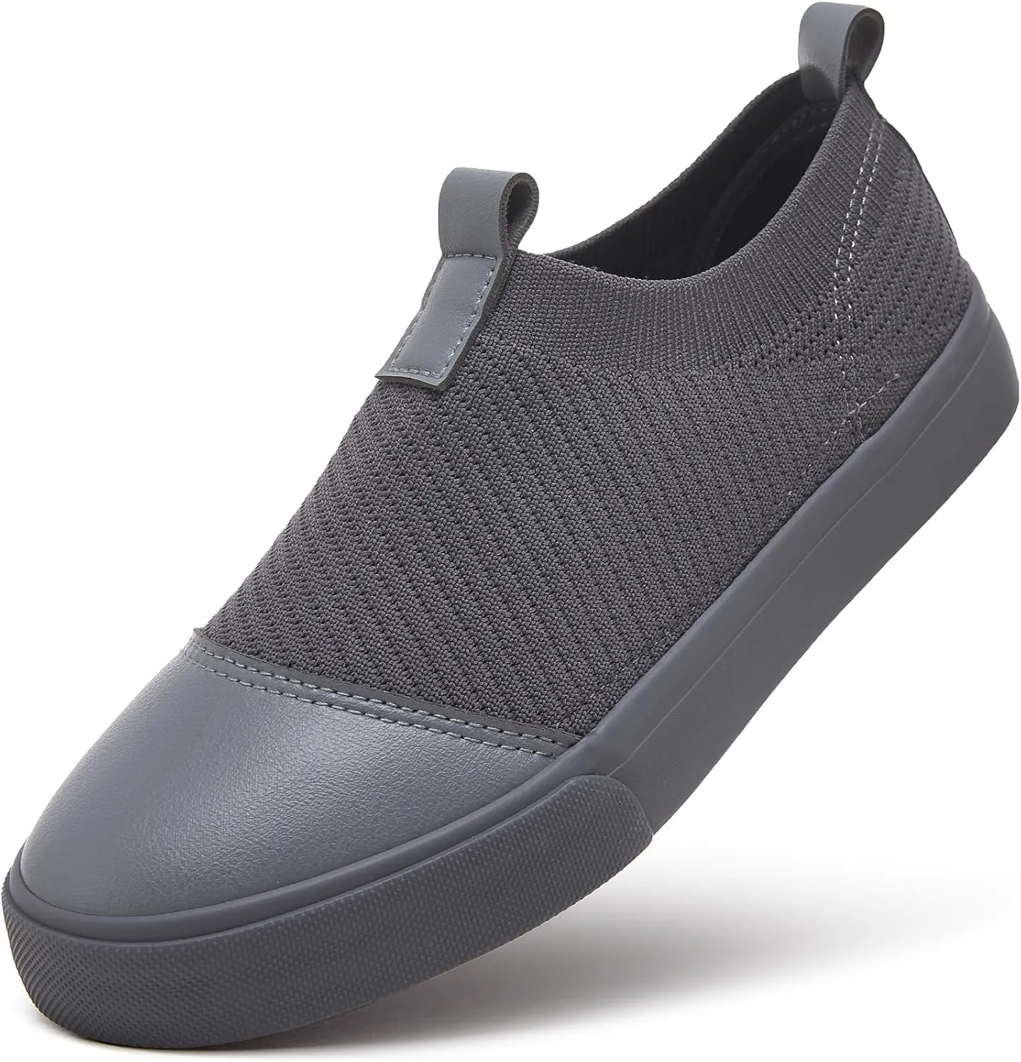 XRH Women's White Slip On Sneakers,Non Slip Women Fashion Work Shoes,Low top Casual Shoes