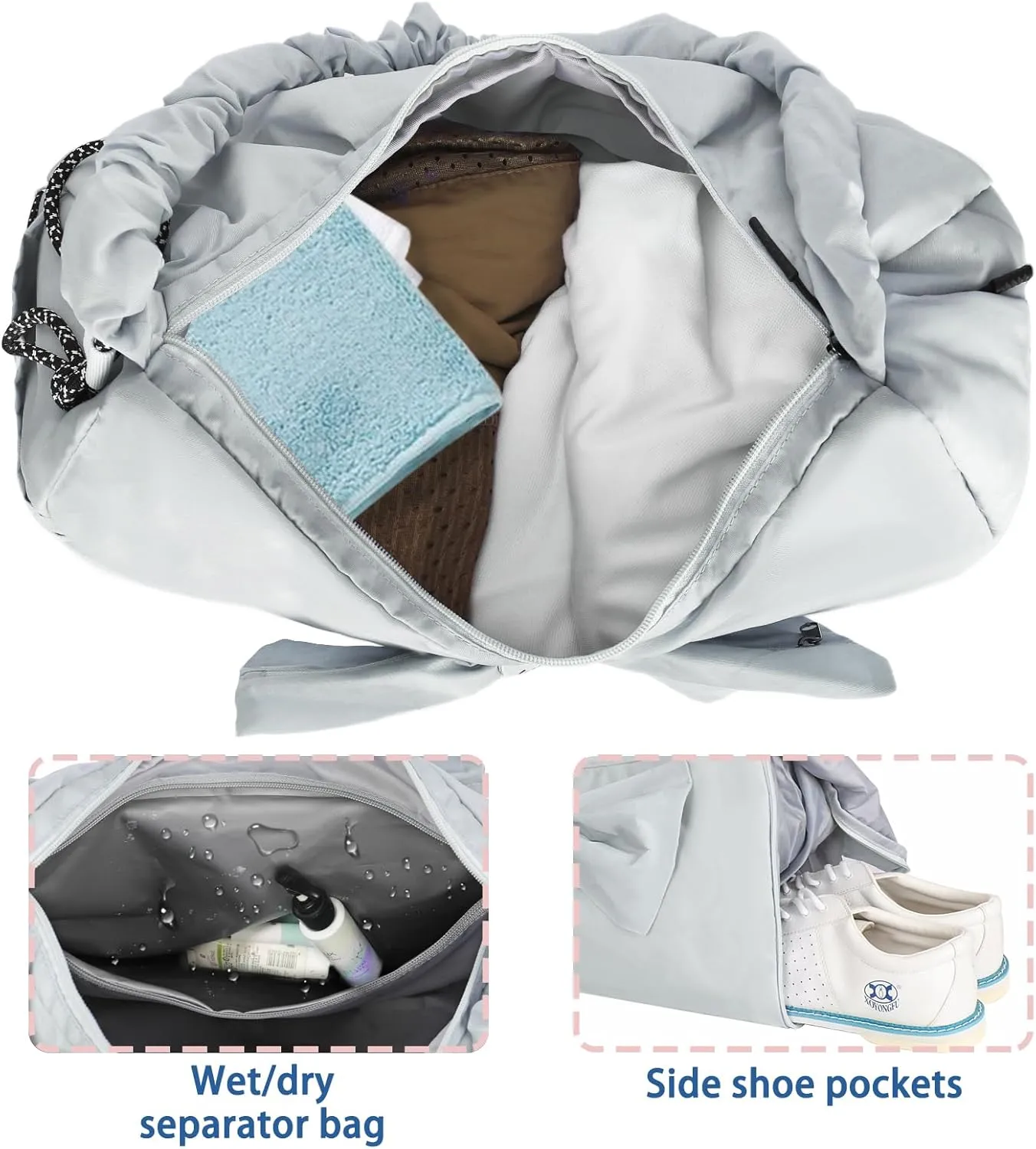 Yoga Gym Bags for Women,Butterfly Shoulder Bag with Shoes Compartment & Wet Dry Storage Pockets & Adjustable Yoga Mat Holder