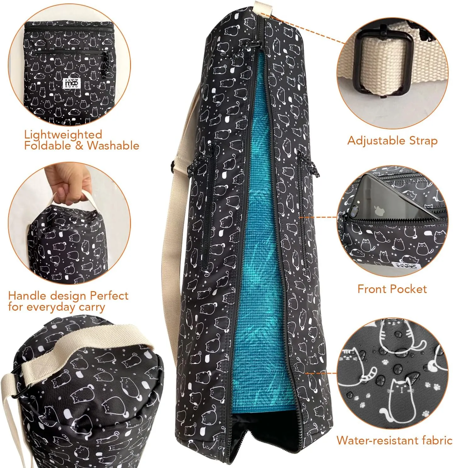 Yoga Mat Bag Cover Adjustable Strap Waterproof Light Weight Foldable