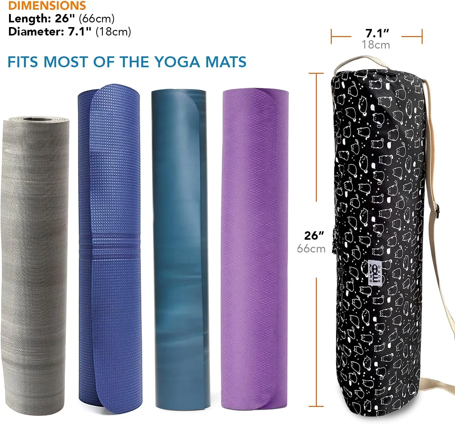 Yoga Mat Bag Cover Adjustable Strap Waterproof Light Weight Foldable
