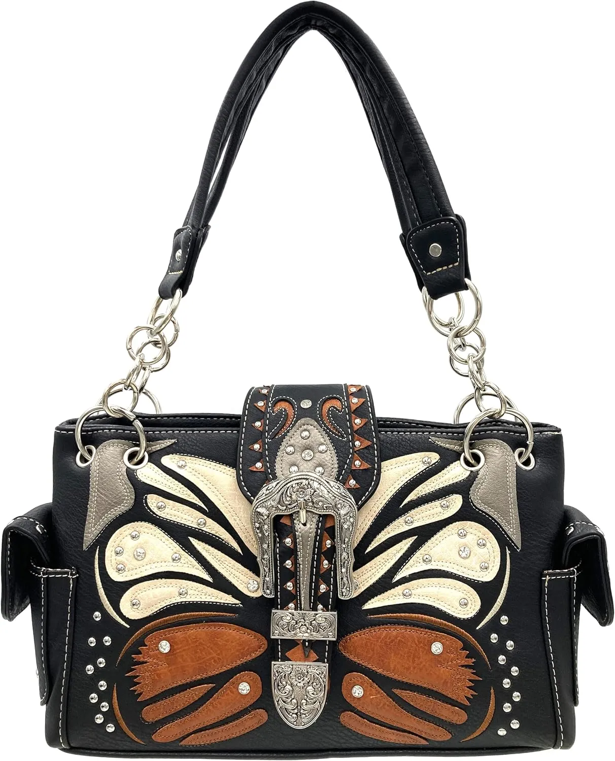 Zelris Buckle Abstract Butterfly Artwork Women Conceal Carry Handbag Wallet Set