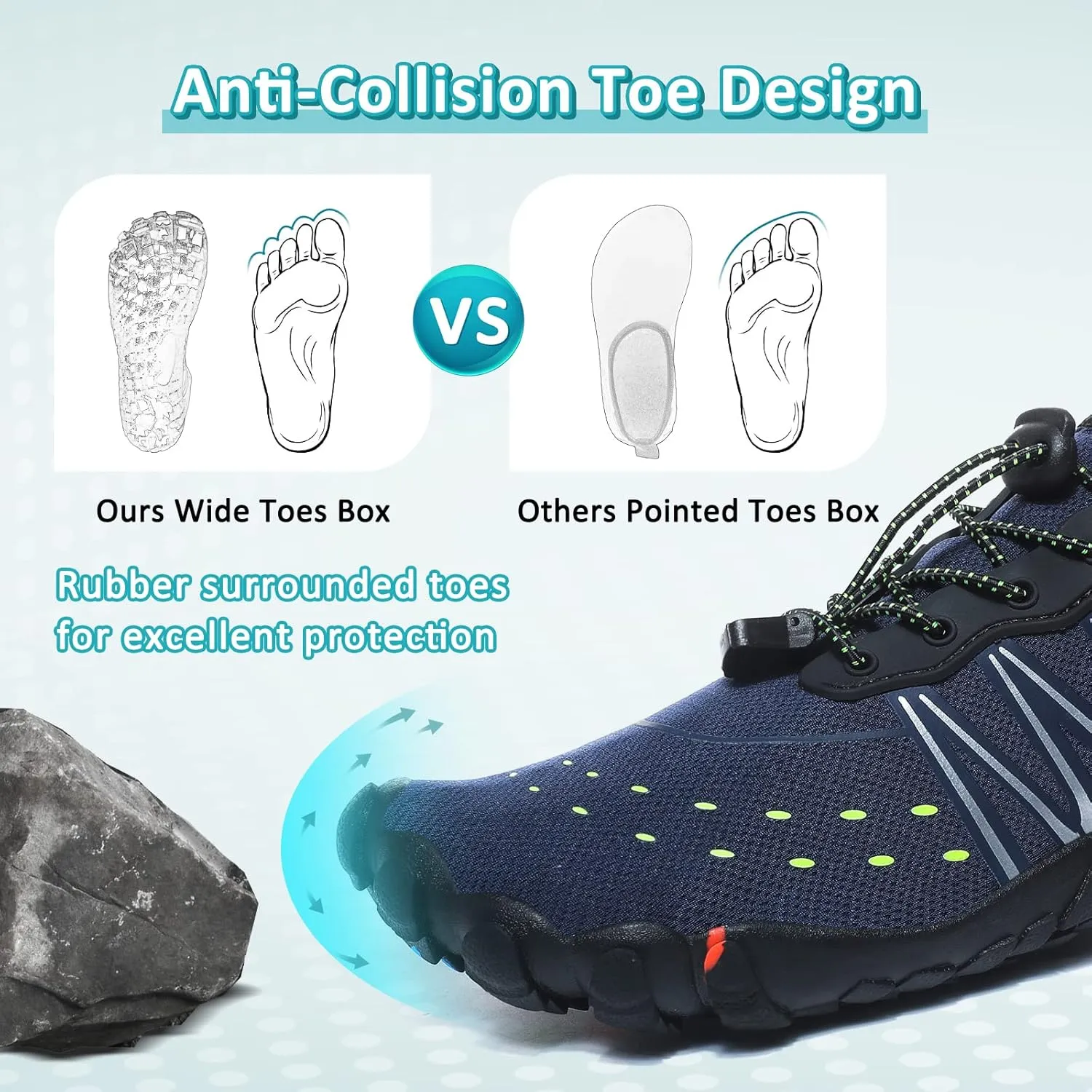 ziitop Water Shoes for Men Women Beach Barefoot Swim Rock Climbing Pool Shoes Socks, Anti-Slip Breathable Quick Dry Lightweight Slip-on, Outdoor Sport Hiking Walking Boating Fishing Diving Surfing