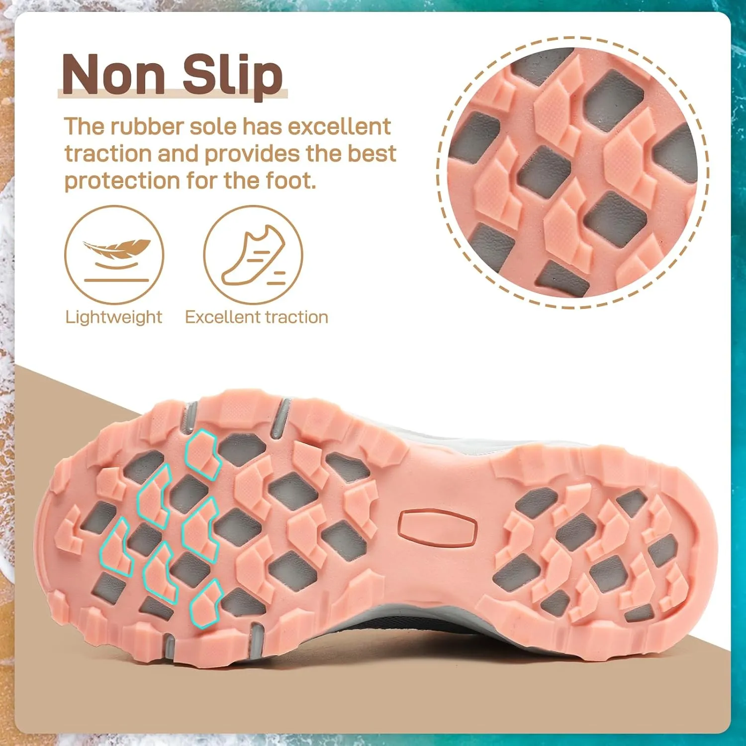 ziitop Womens Hiking Water Shoes for Women Quick Dry Outdoor Sport Sneakers Non Slip Lightweight Breathable Summer Trekking and Walking Climbing Shoe