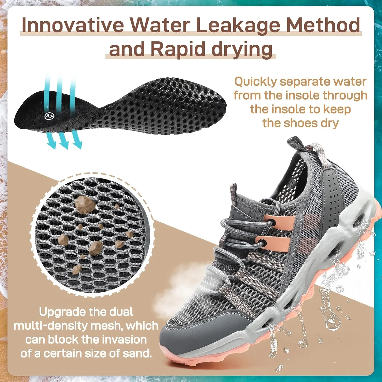 ziitop Womens Hiking Water Shoes for Women Quick Dry Outdoor Sport Sneakers Non Slip Lightweight Breathable Summer Trekking and Walking Climbing Shoe